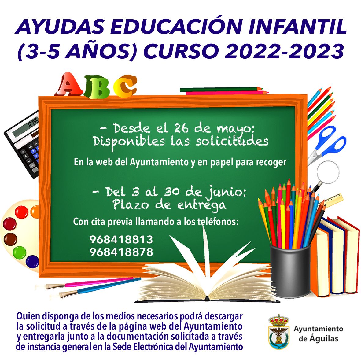 La próxima semana se abre el plazo de presentación de las solicitudes de ayuda para Educación Infantil