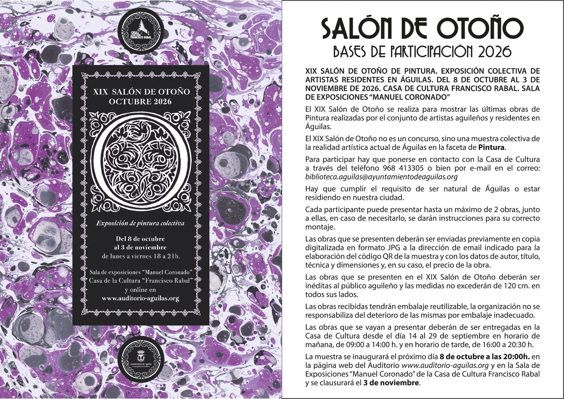Águilas acogerá una nueva edición del Salón de Otoño de Pintura