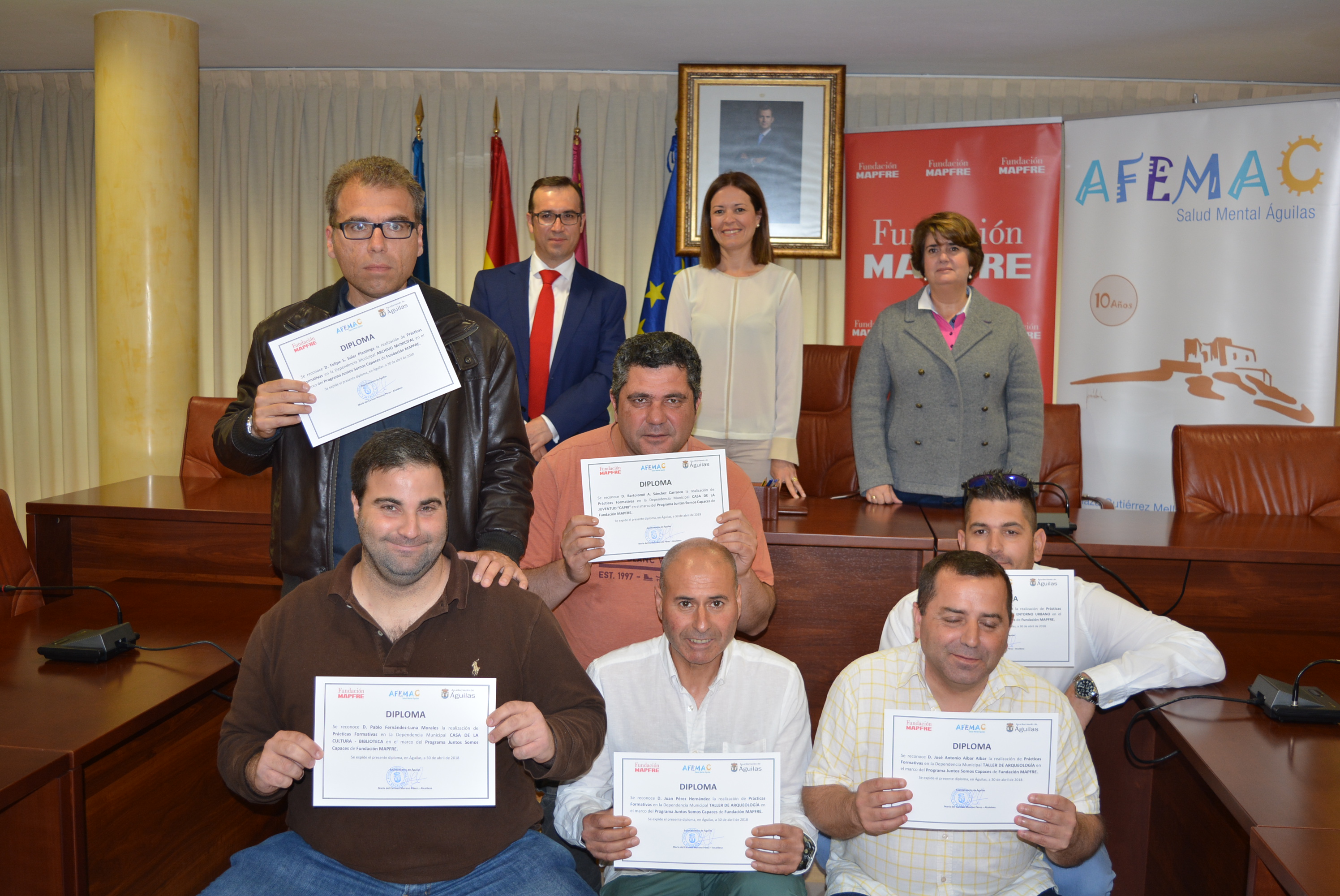 El Ayuntamiento de Águilas, Mapfre y Afemac renuevan el convenio de inserción laboral de jóvenes con discapacidad intelectual y enfermedad mental