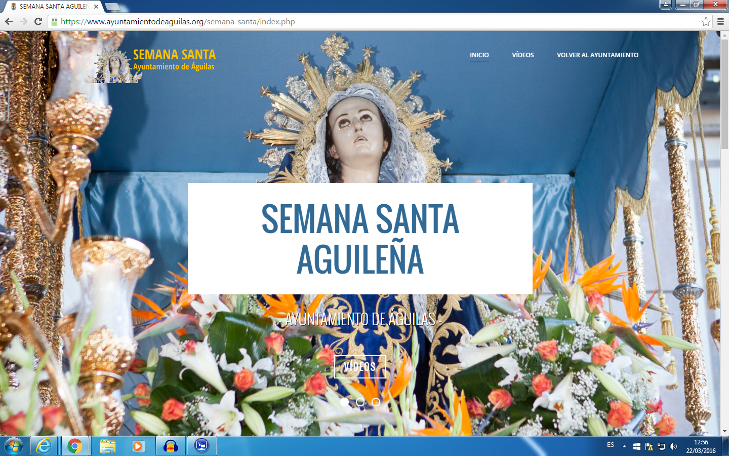 La web municipal estrena nueva sección con los vídeos de la Semana Santa de Águilas
