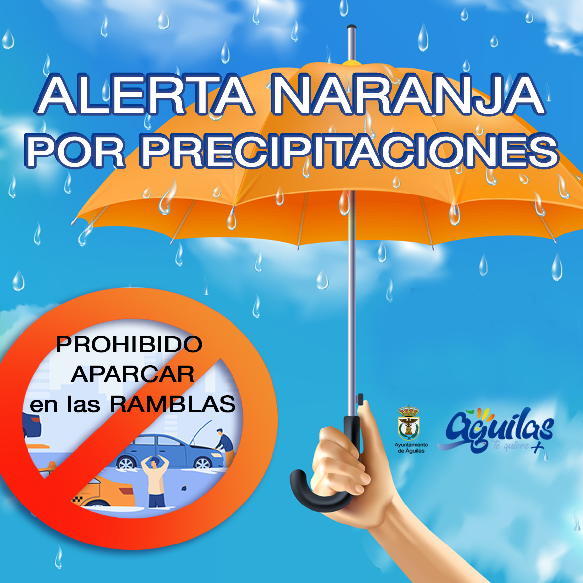 Águilas en Alerta Naranja por lluvias