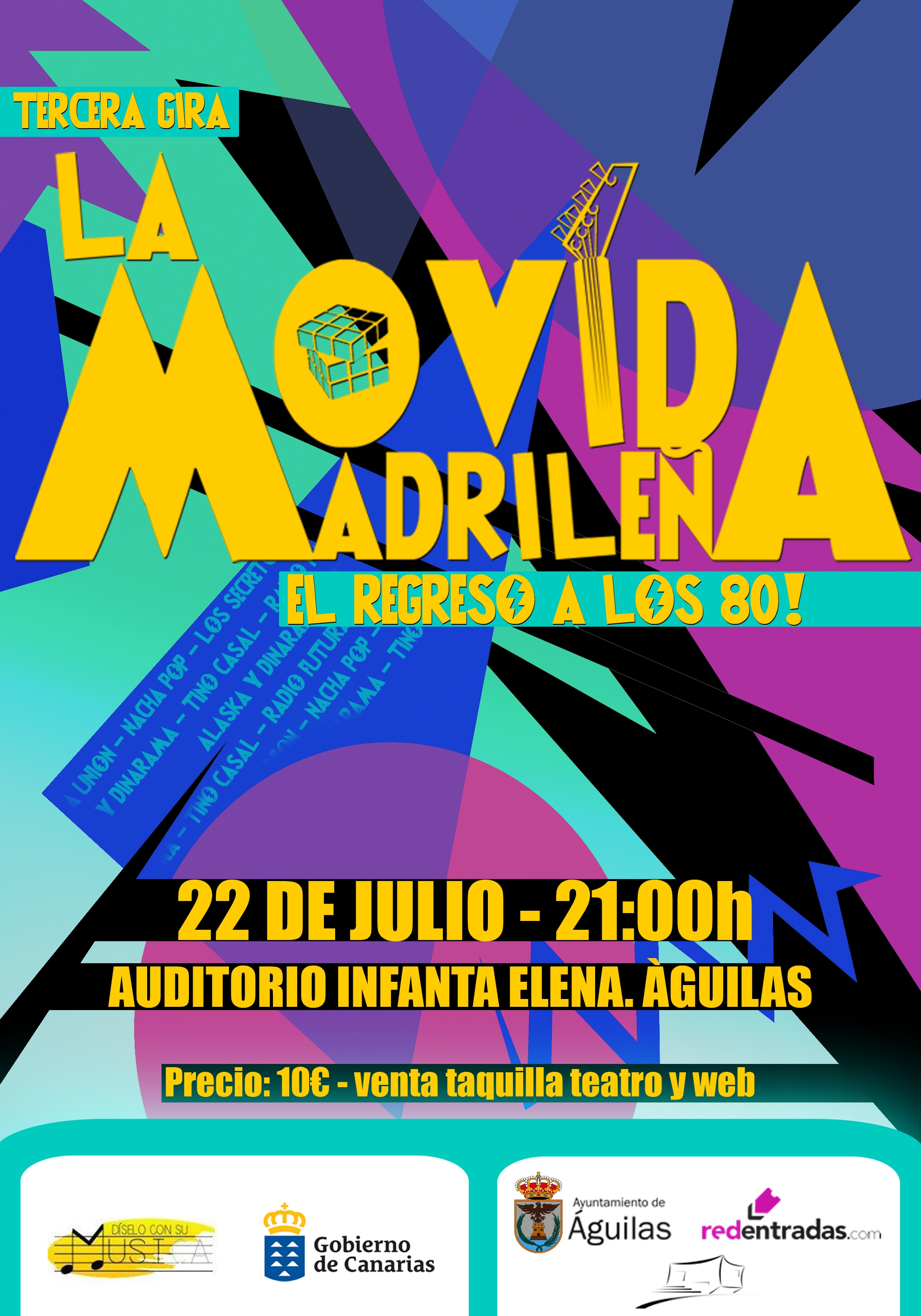 La Movida Madrileña, el regreso a los 80, llegará a Águilas el próximo 22 de julio
