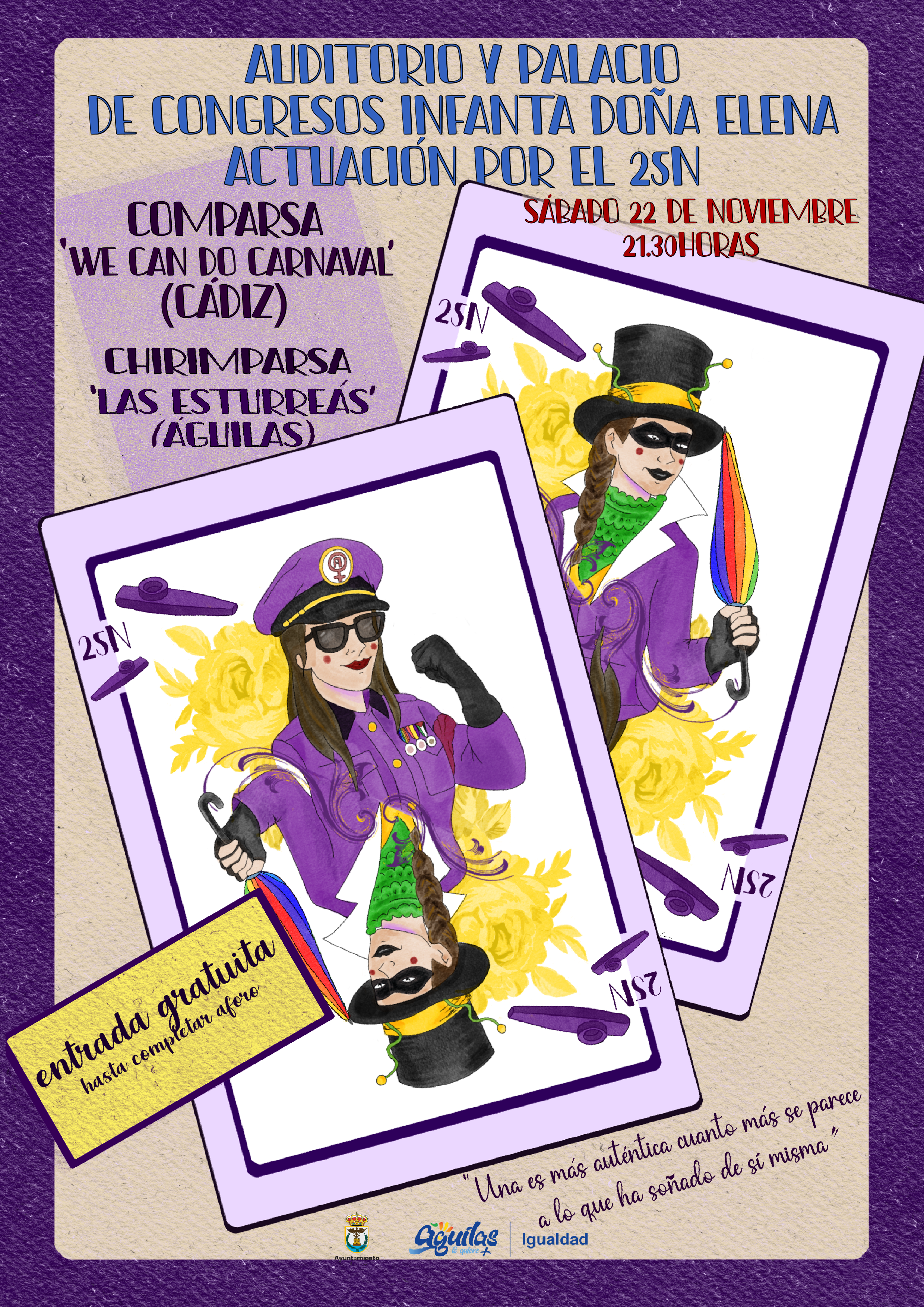 La comparsa gaditana “We can do Carnaval” y la chirimparsa “Las Esturreás”, juntas contra las violencias machistas 