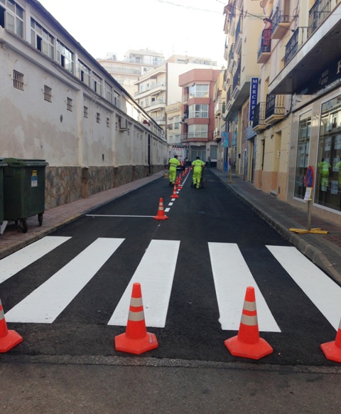 Obras de pavimentación en varias calles de Águilas 