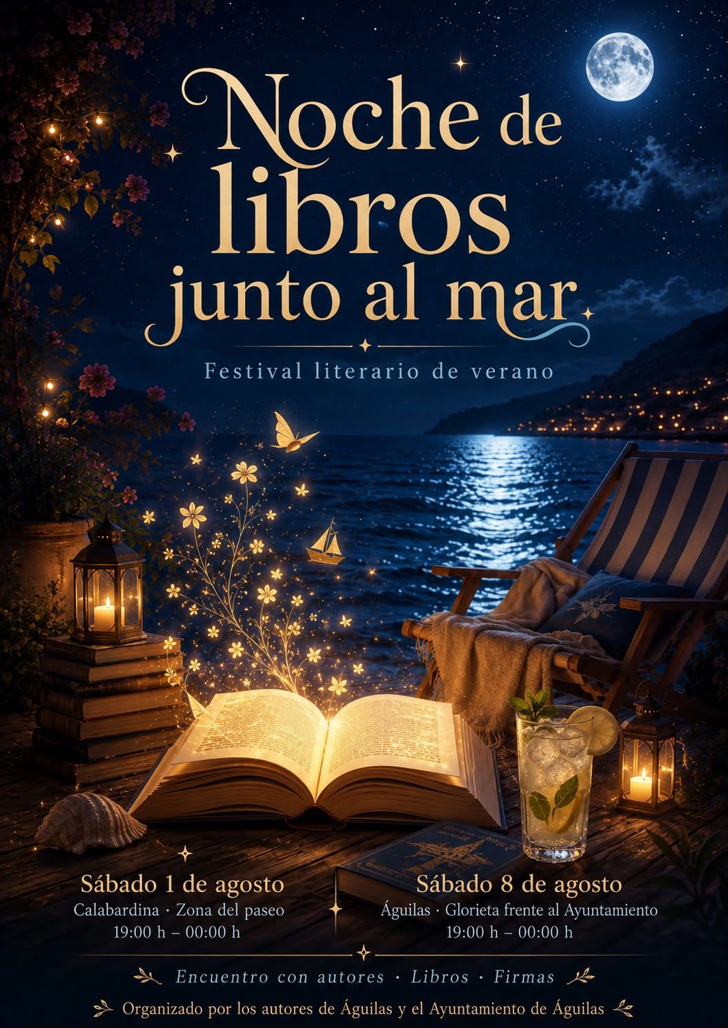 El Ayuntamiento de Águilas impulsa el festival "Noche de Libros junto al Mar" para fomentar la lectura este verano
