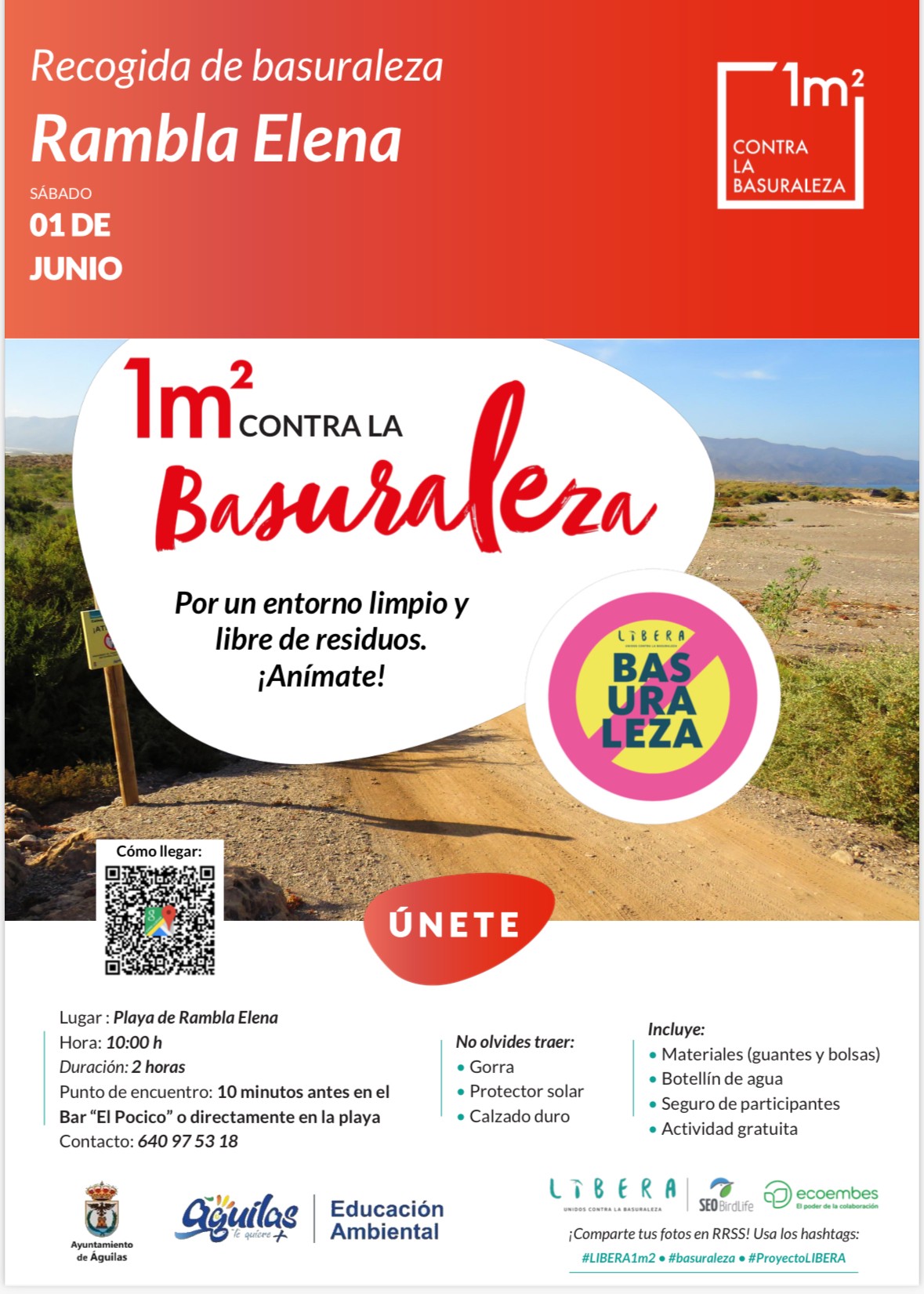 Águilas se suma al proyecto “Libera, unidos contra la basuraleza”