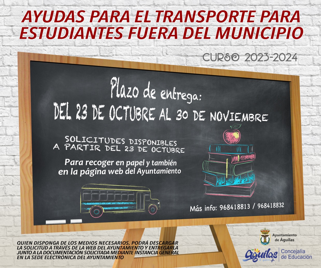 A partir del 23 de octubre estará disponible el certificado para solicitar ayudas complementarias para el transporte de estudiantes 