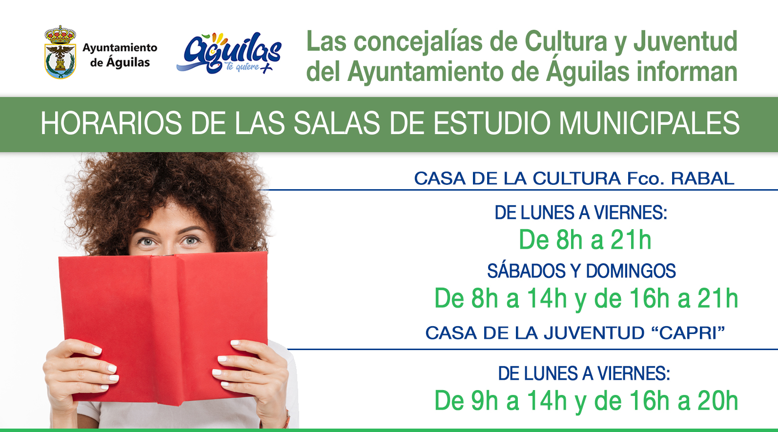 Nuevos horarios de las Salas de Estudio Municipales