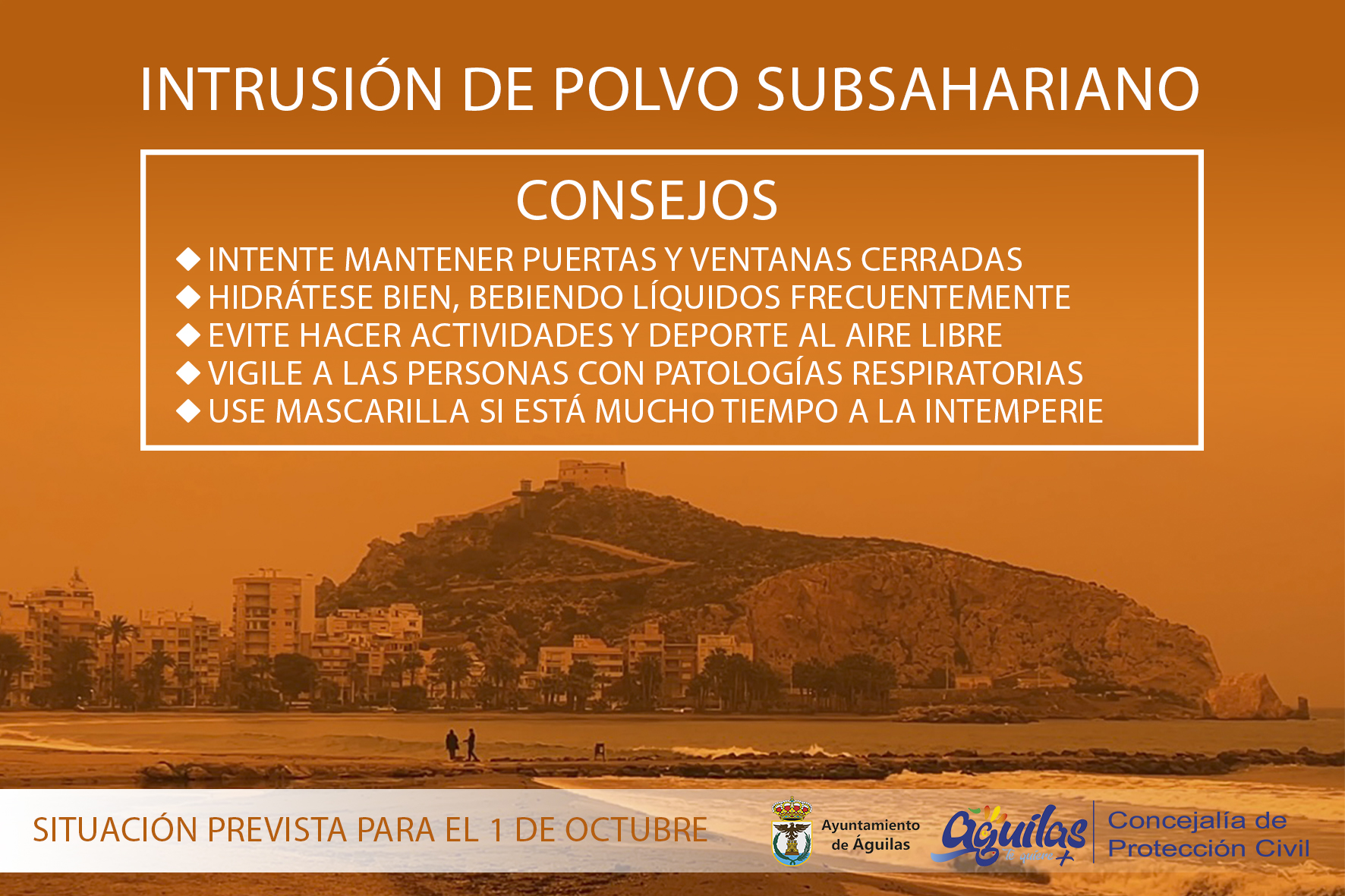 La Calima afectará, mañana martes, a la calidad del aire