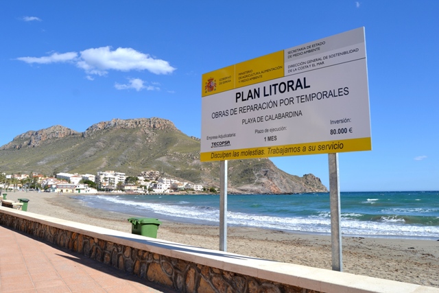 Concluyen los trabajos de mejora en la Playa de Calabardina en Águilas 