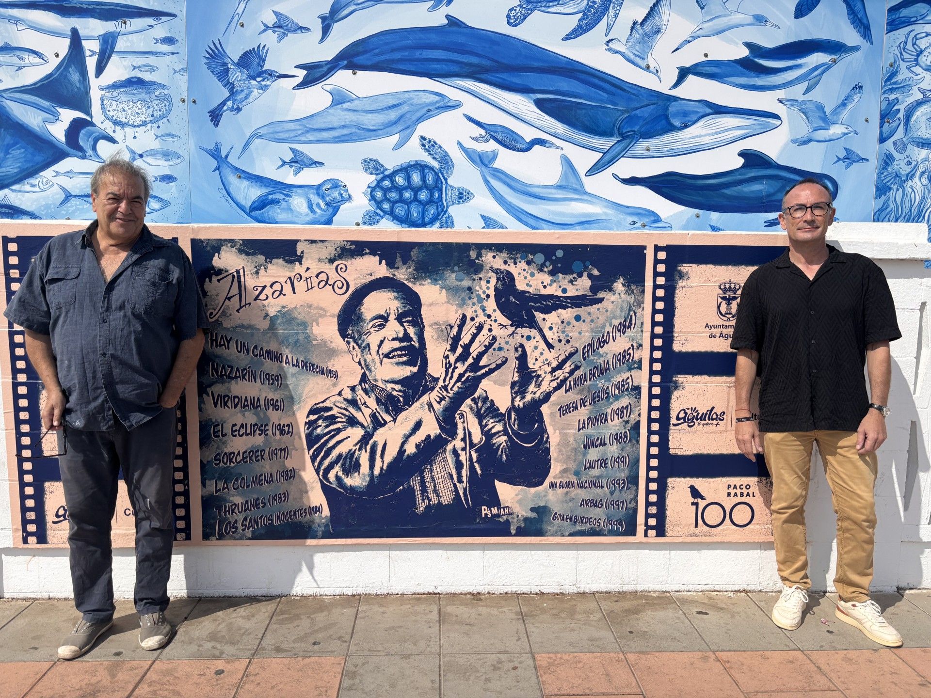 El Ayuntamiento de Águilas continúa homenajeando a Paco Rabal con nuevos murales por el centenario de su nacimiento