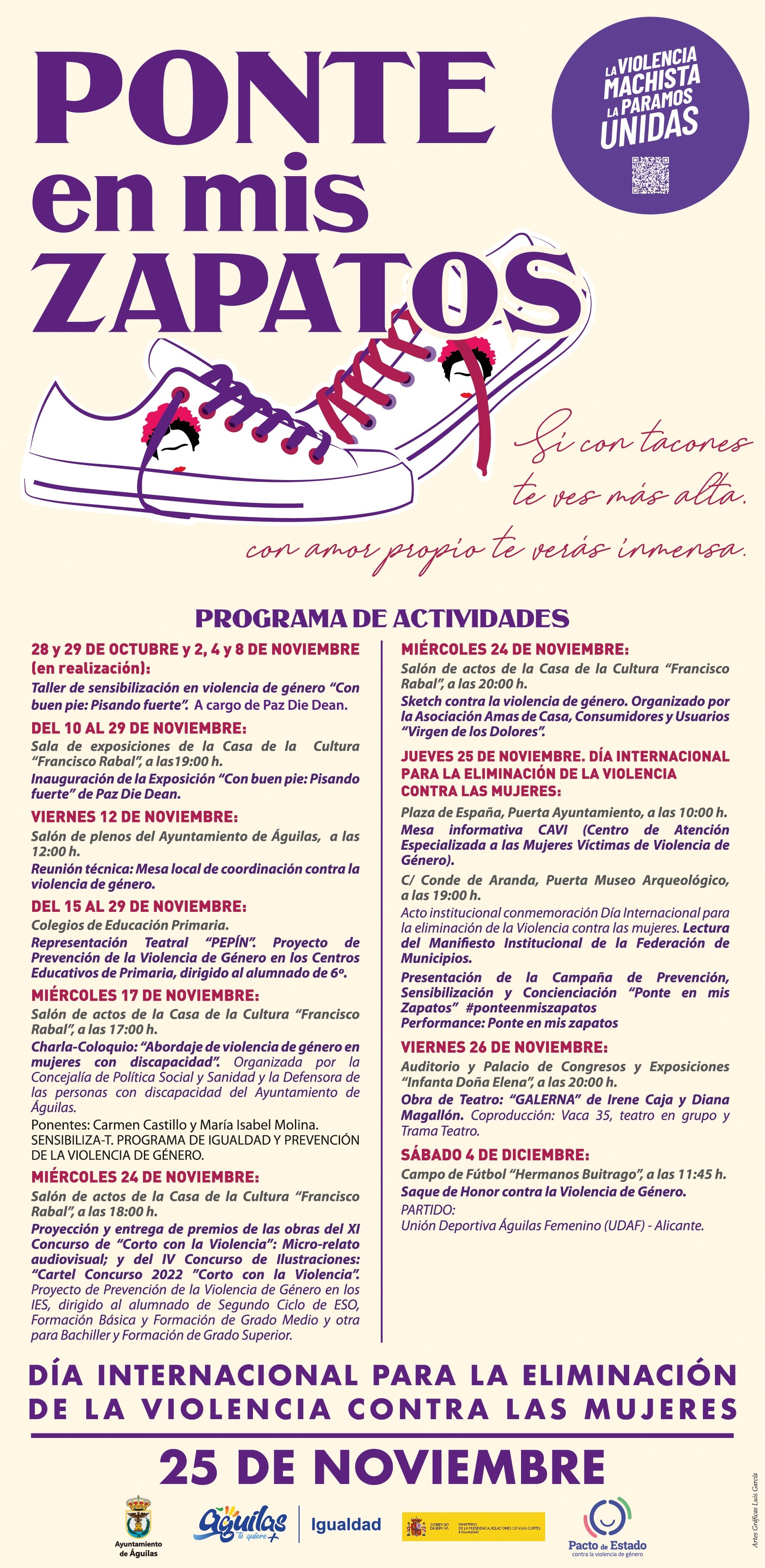 Ponte en mis zapatos, una campaña de la Concejalía de Igualdad con motivo del 25N