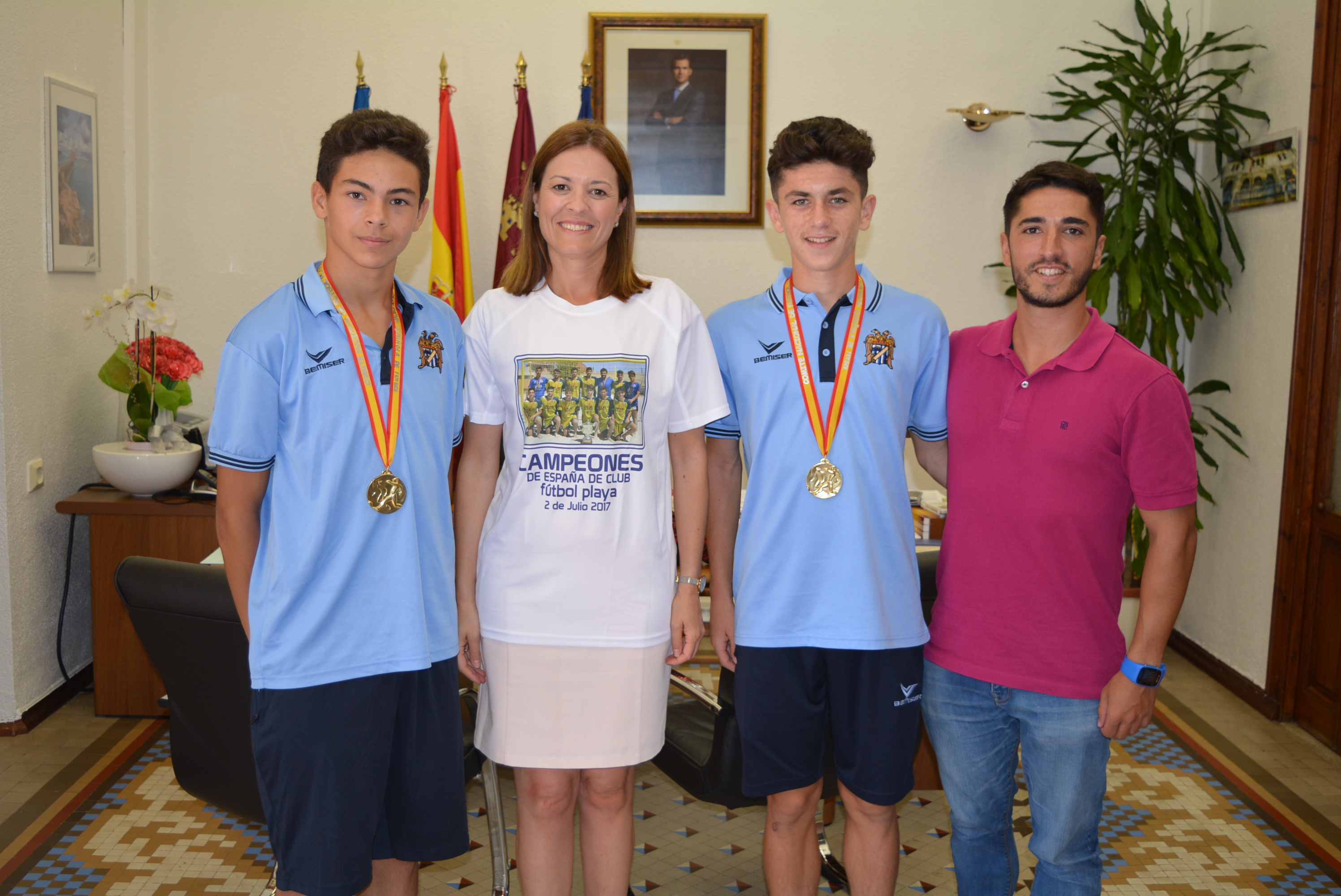 Dos deportistas aguileños, campeones de España de fútbol playa cadete