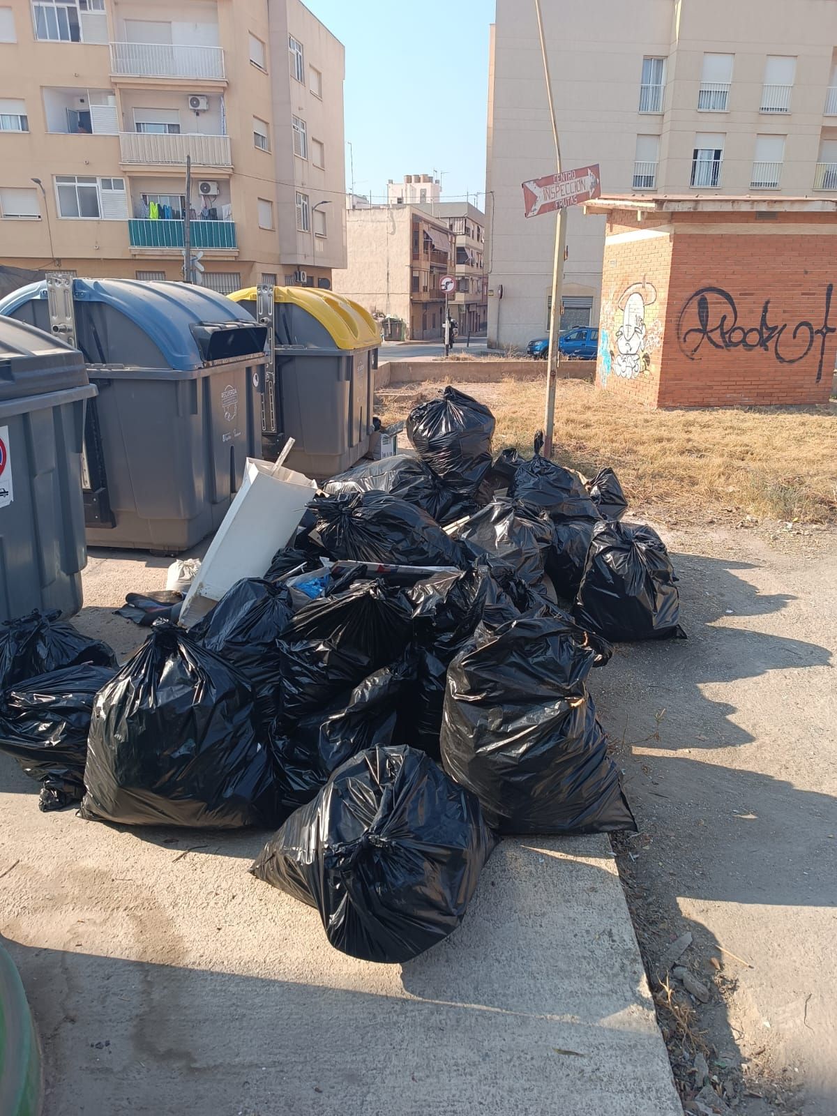 Los alumnos-trabajadores del programa experiencial "Águilas Más Limpia" retiran más de 120 sacos de residuos en las inmediaciones de la línea del ferrocarril