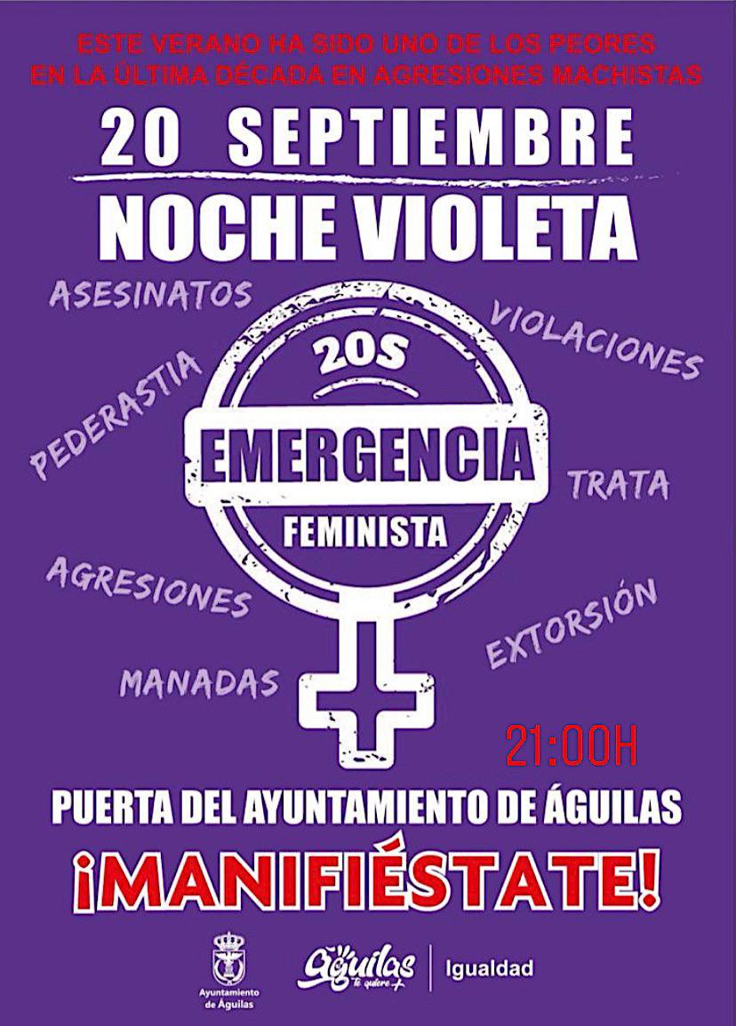 Águilas se suma el próximo viernes a la convocatoria nacional de la Noche Violeta