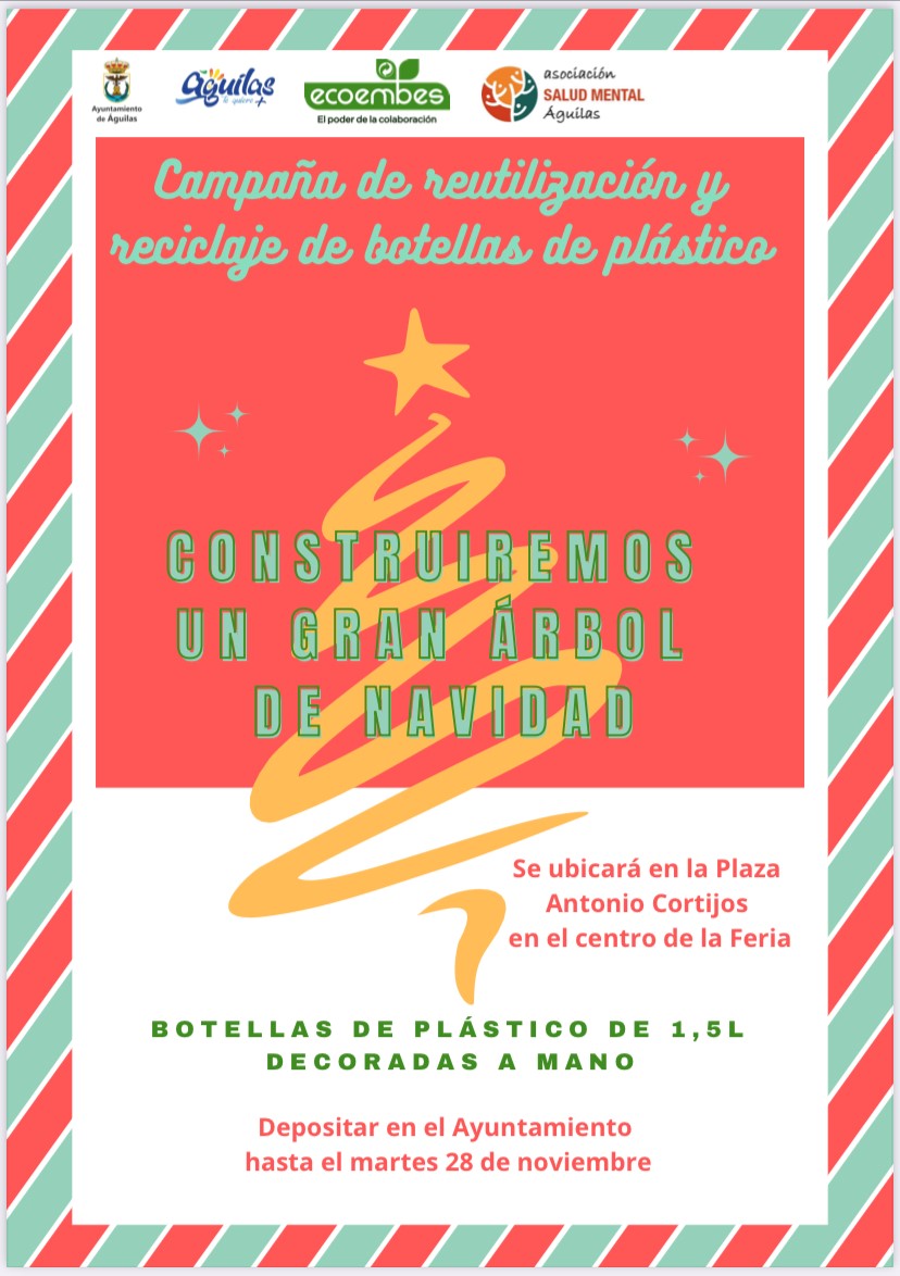 Águilas instalará un gran árbol de Navidad elaborado con botellas de plástico