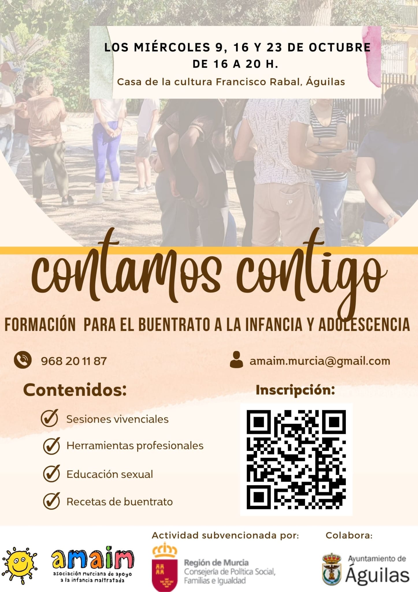 Águilas acogerá un taller para la formación del buentrato a la infancia y la adolescencia