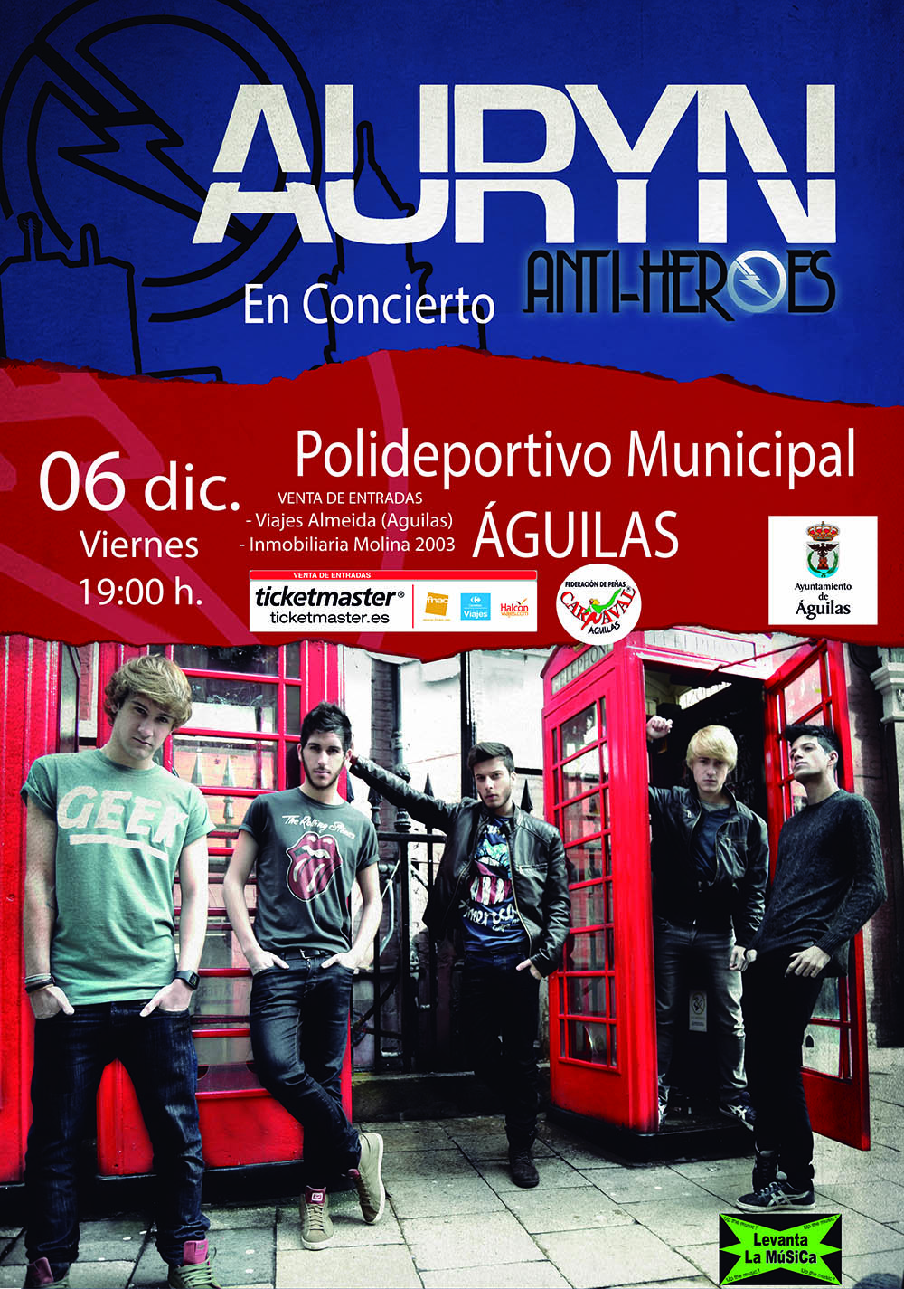 El afamado grupo “Auryn” actuará en Águilas 