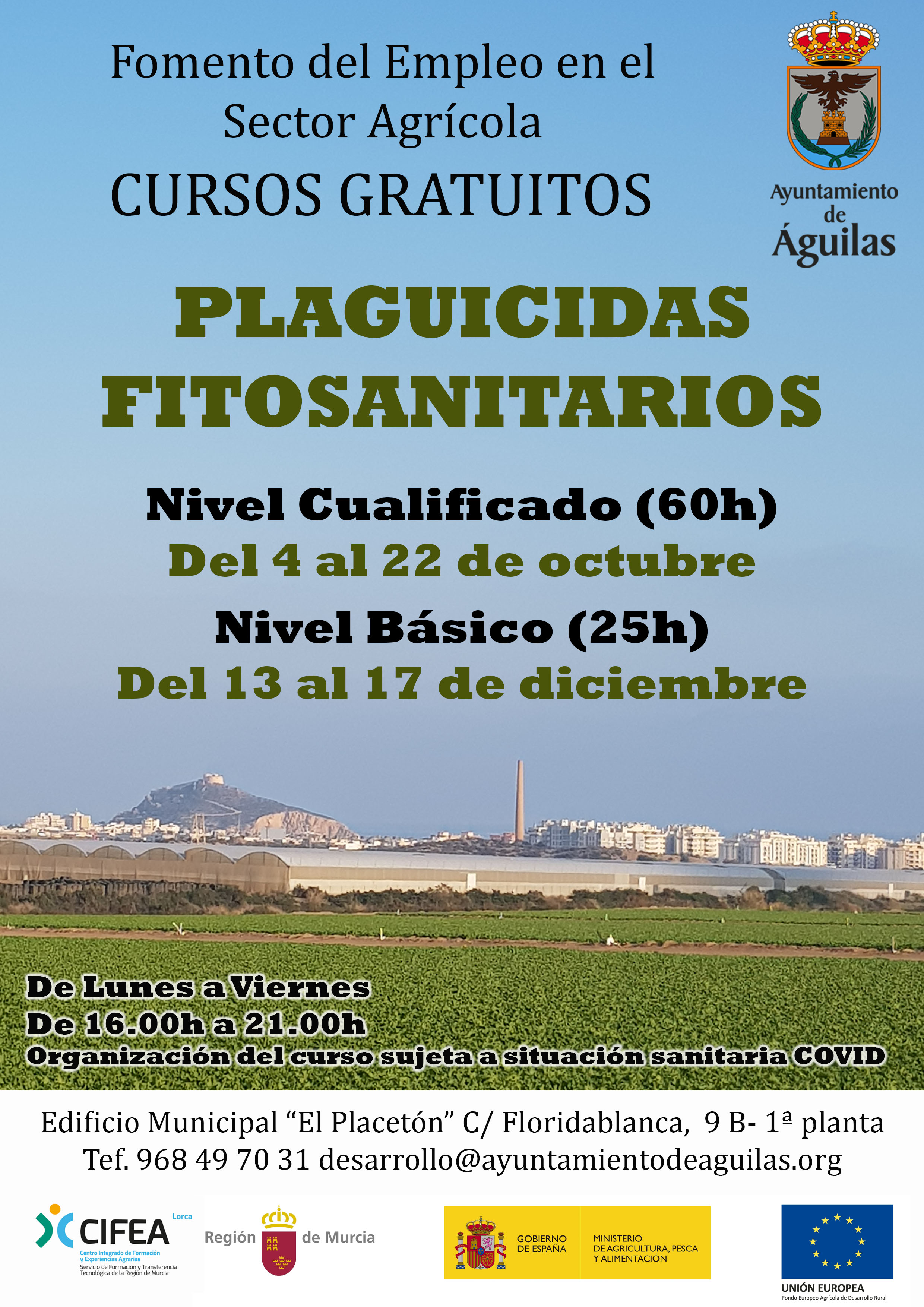 Abierto el plazo de inscripción para el curso gratuito de Usuario Profesional de Productos fitosanitarios nivel cualificado