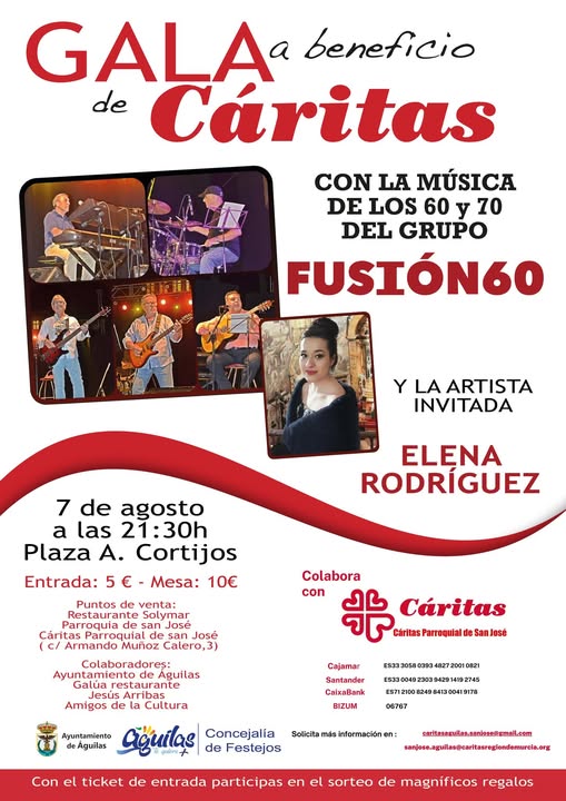 El próximo jueves se celebra una gala solidaria a beneficio de Cáritas