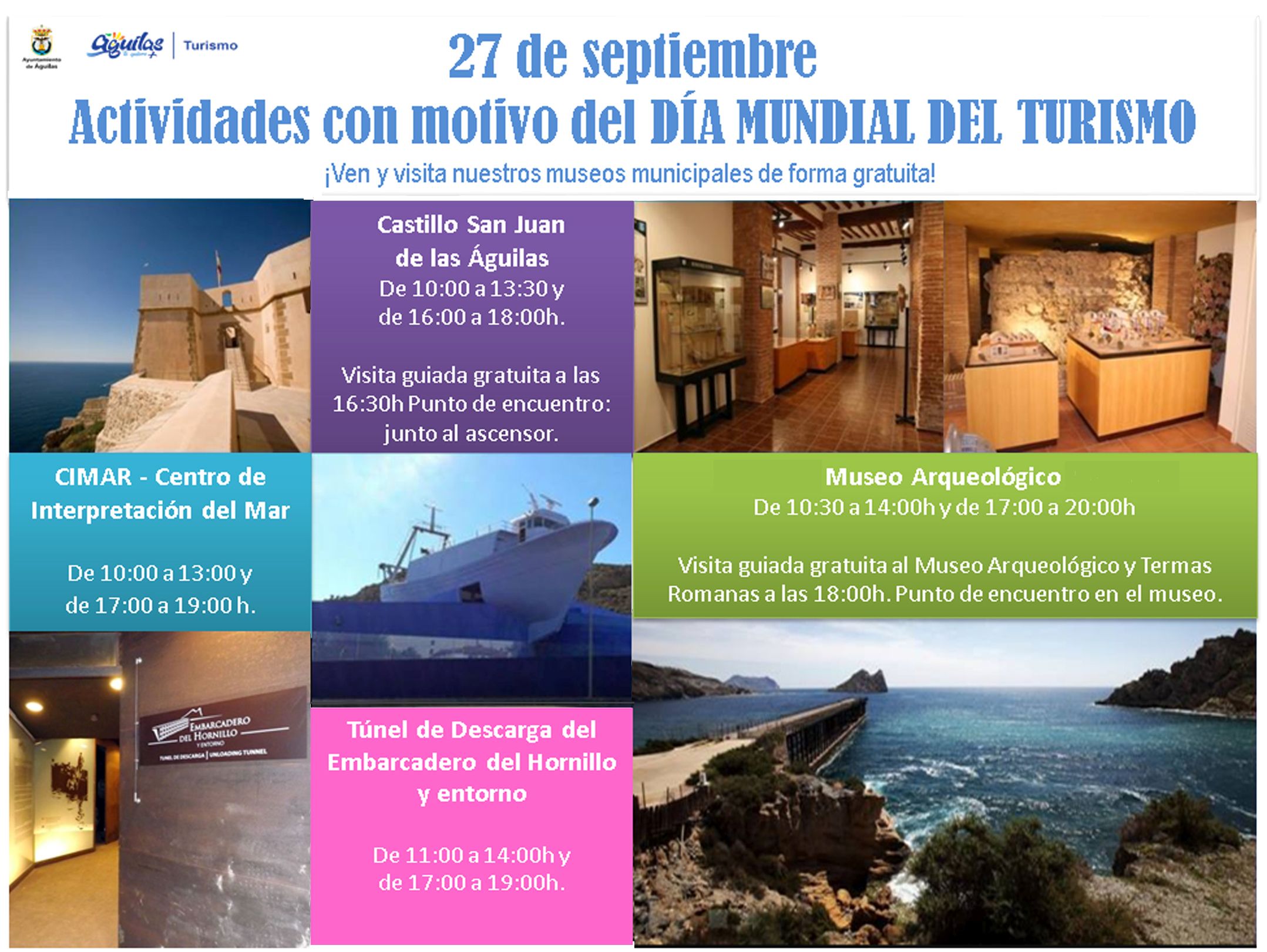 Águilas abre sus museos con motivo del Día Mundial del Turismo